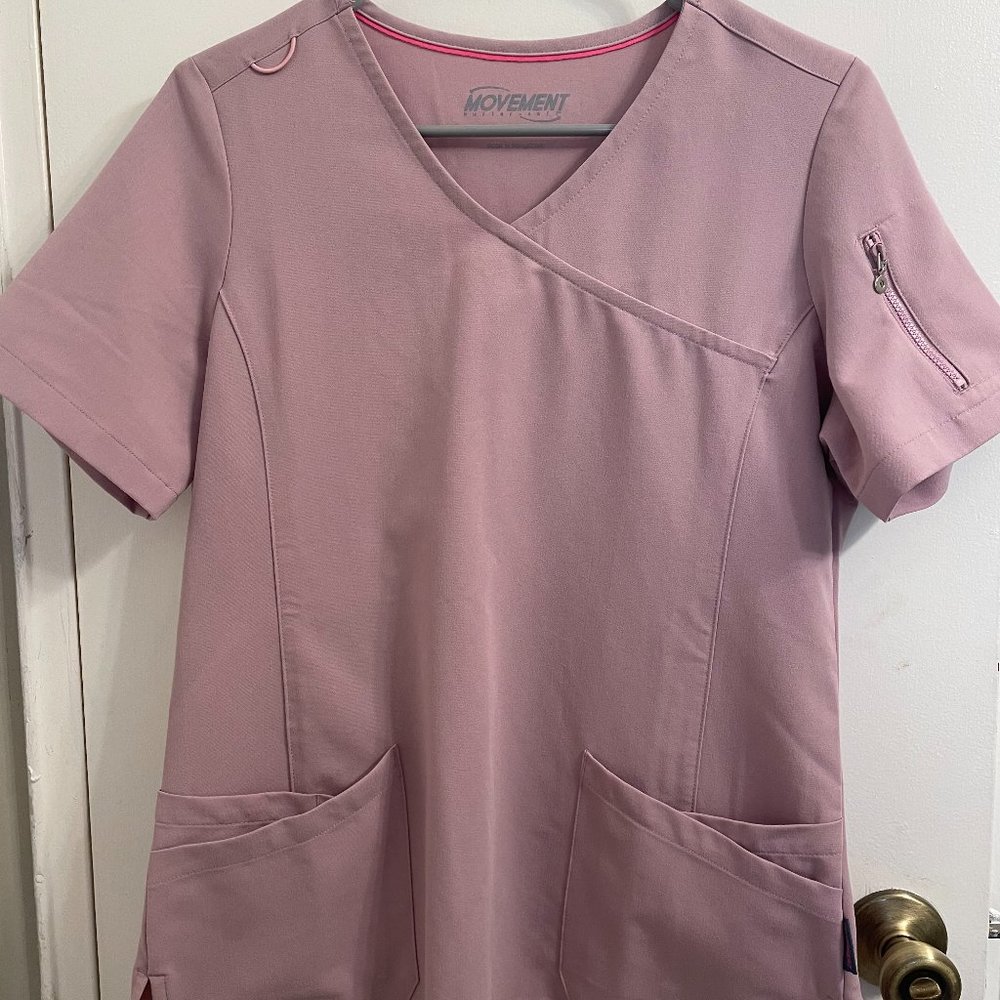 MOVEMENT by Butter-Soft Capella Women's 5-Pocket Faux Wrap STRETCH Scrub Top